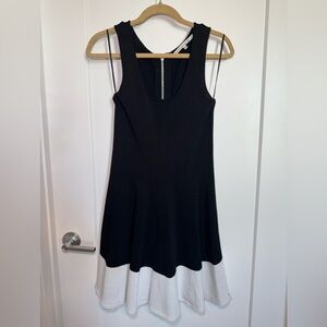 Rachel Rachel Roy black and white sleeveless knit flare dress